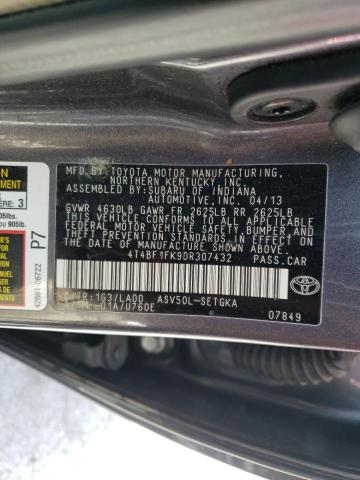 Photo 10 from auction – 2013 TOYOTA CAMRY L with VIN 4T4BF1FK9DR307432