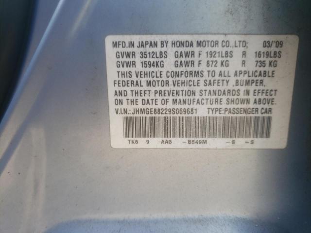 Photo 10 from auction – 2009 HONDA FIT with VIN JHMGE88229S069681