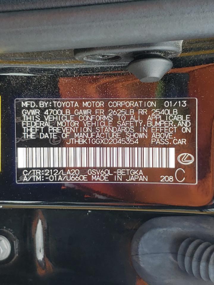 Photo 10 from auction – 2013 LEXUS ES 350 with VIN JTHBK1GGXD2045354