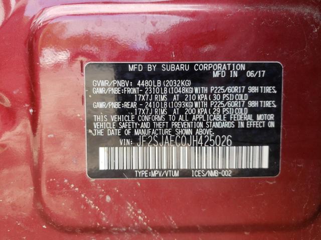 Photo 10 from auction – 2018 SUBARU FORESTER 2 with VIN JF2SJAEC0JH425026