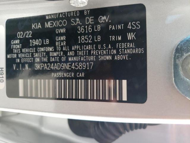 Photo 10 from auction – 2022 KIA RIO LX with VIN 3KPA24AD9NE458917