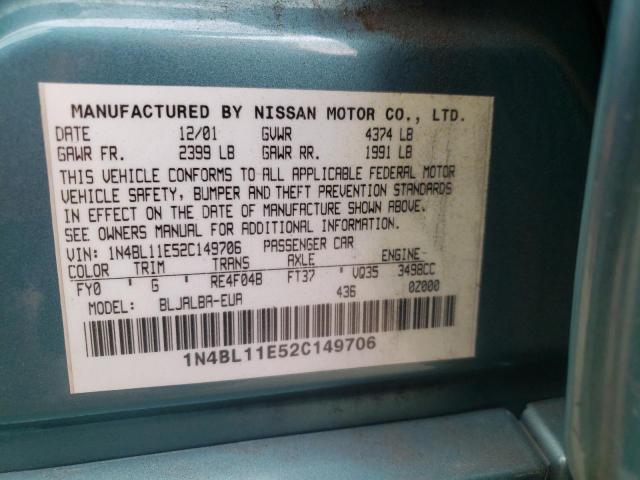 Photo 10 from auction – 2002 NISSAN ALTIMA SE with VIN 1N4BL11E52C149706