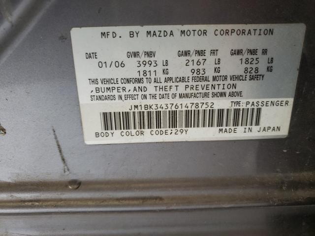 Photo 10 from auction – 2006 MAZDA 3 HATCHBAC with VIN JM1BK343761478752