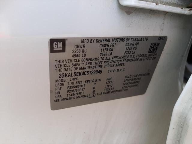 Photo 10 from auction – 2012 GMC TERRAIN SL with VIN 2GKALSEK4C6129845