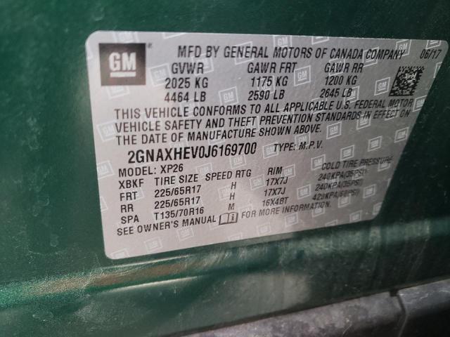 Photo 10 from auction – 2018 CHEVROLET EQUINOX LS with VIN 2GNAXHEV0J6169700