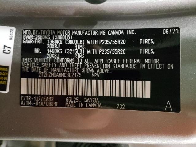 Photo 10 from auction – 2021 LEXUS RX 350 with VIN 2T2HZMDA6MC302175