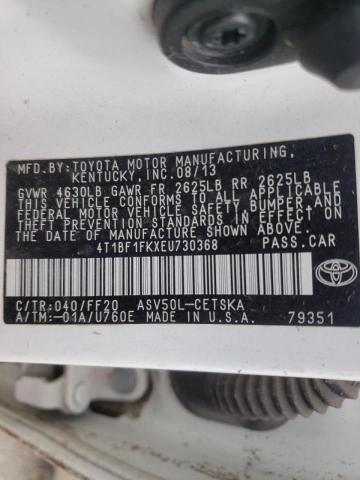 Photo 10 from auction – 2014 TOYOTA CAMRY L with VIN 4T1BF1FKXEU730368
