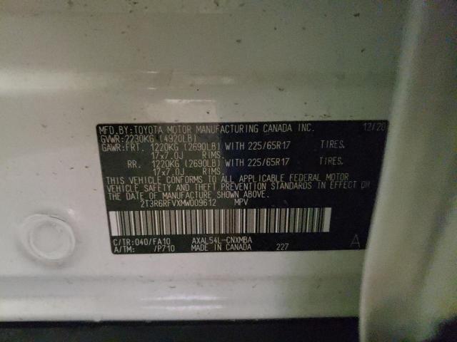 Photo 10 from auction – 2021 TOYOTA RAV4 XLE with VIN 2T3R6RFVXMW009612
