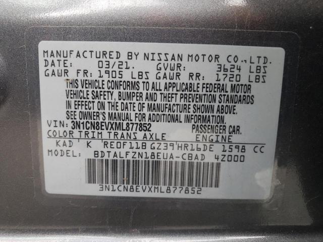 Photo 10 from auction – 2021 NISSAN VERSA SV with VIN 3N1CN8EVXML877852