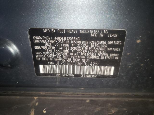 Photo 10 from auction – 2010 SUBARU FORESTER 2 with VIN JF2SH6AC8AH761425