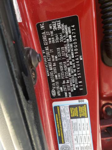 Photo 10 from auction – 2011 KIA SORENTO EX with VIN 5XYKU4A19BG054714