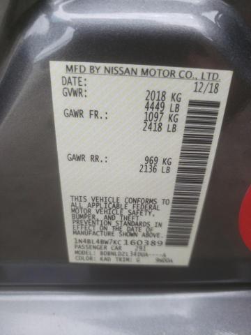 Photo 10 from auction – 2019 NISSAN ALTIMA S with VIN 1N4BL4BW7KC160389