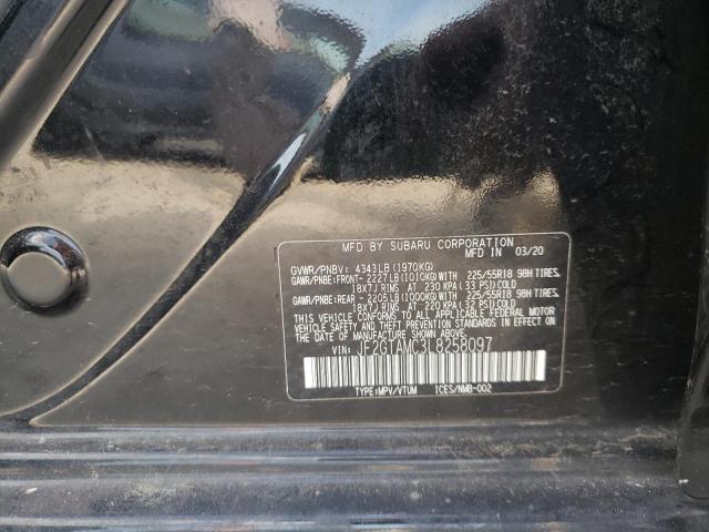 Photo 10 from auction – 2020 SUBARU CROSSTREK with VIN JF2GTAMC3L8258097