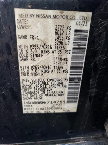 Photo 10 from auction – 2021 NISSAN FRONTIER S with VIN 1N6ED0EB0MN714785