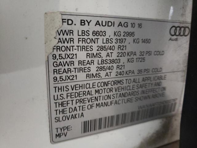 Photo 10 from auction – 2017 AUDI Q7 PRESTIG with VIN WA1VAAF72HD032797