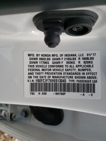 Photo 10 from auction – 2017 HONDA CIVIC EXL with VIN 19XFC1F7XHE013045