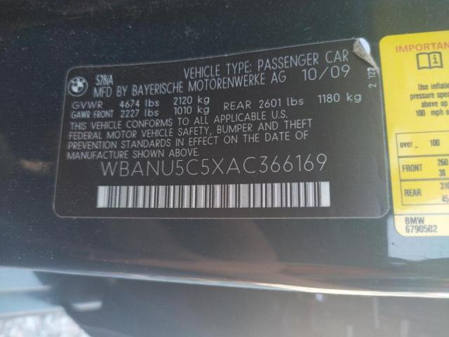 Photo 10 from auction – 2010 BMW 528 I with VIN WBANU5C5XAC366169