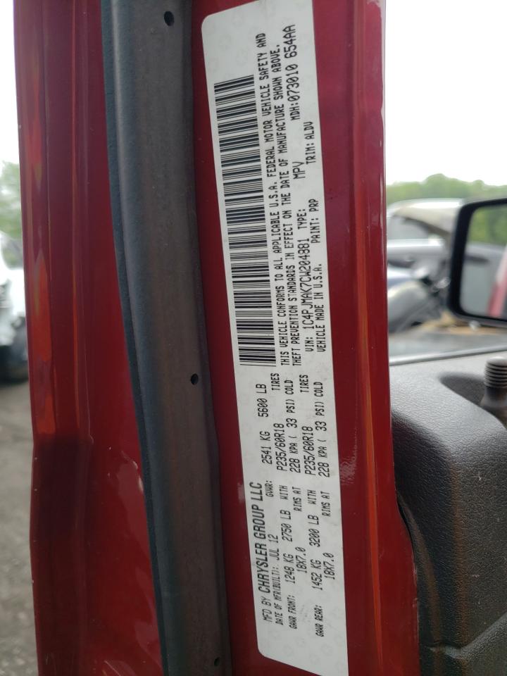 Photo 10 from auction – 2012 JEEP LIBERTY SP with VIN 1C4PJMAK7CW204881
