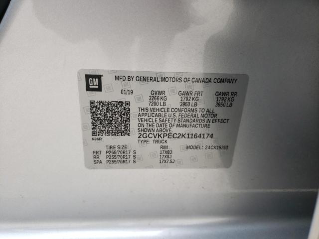 Zdjęcie 10 z aukcji – 2019 CHEVROLET SILVERADO z VIN 2GCVKPEC2K1164174