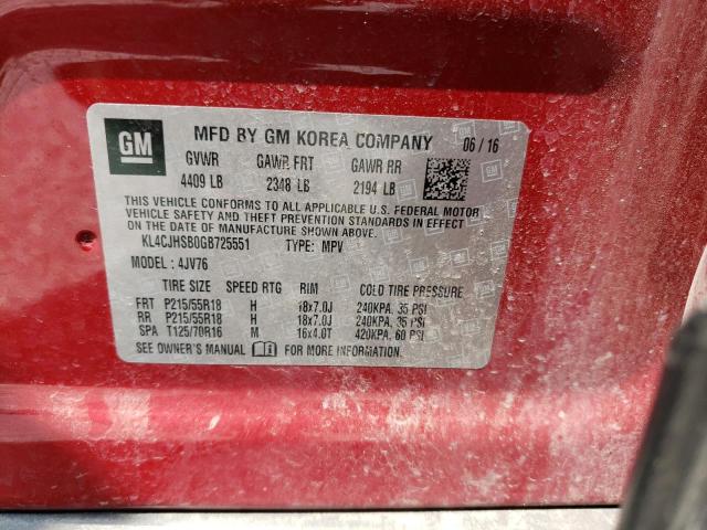 Photo 10 from auction – 2016 BUICK ENCORE PRE with VIN KL4CJHSB0GB725551