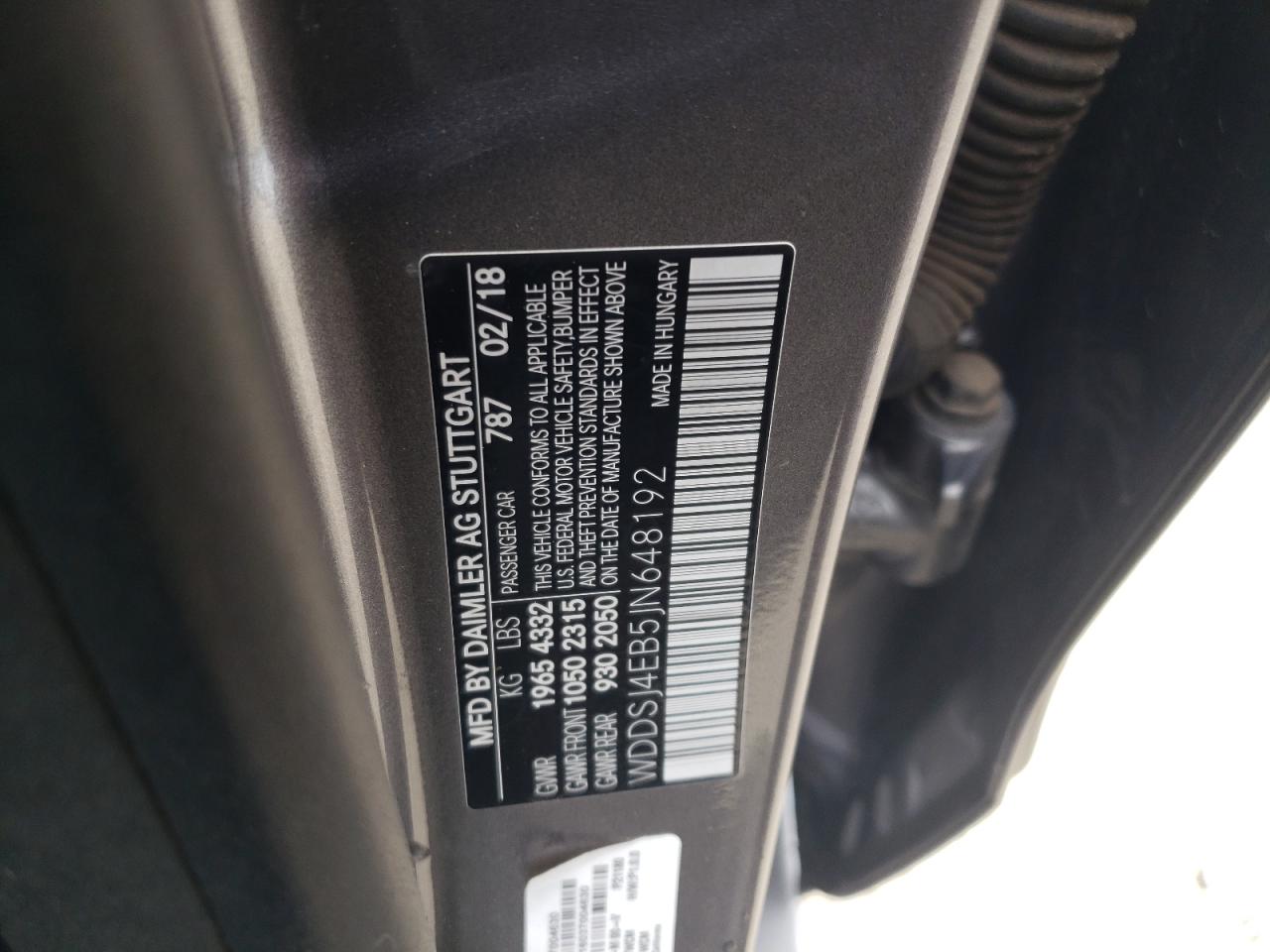 Photo 10 from auction – 2018 MERCEDES-BENZ CLA 250 with VIN WDDSJ4EB5JN648192