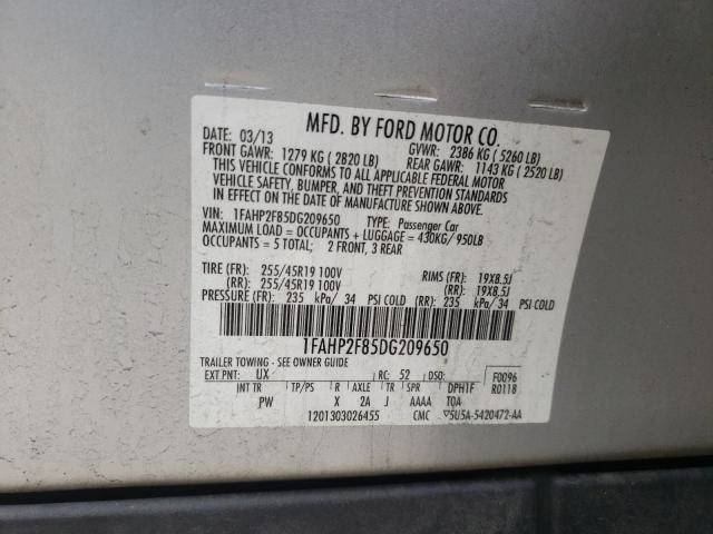 Photo 10 from auction – 2013 FORD TAURUS LIM with VIN 1FAHP2F85DG209650
