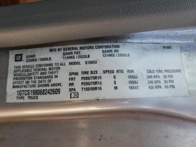 Photo 10 from auction – 2006 GMC CANYON with VIN 1GTCS198068242609