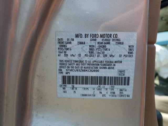 Photo 10 from auction – 2008 FORD ESCAPE XLT with VIN 1FMCU93Z68KC82690