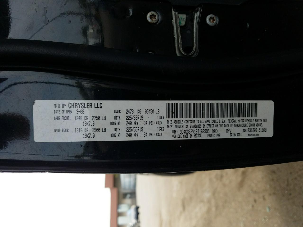 Photo 10 from auction – 2009 DODGE JOURNEY SX with VIN 3D4GG57V19T167995