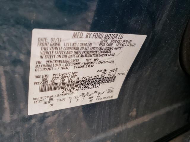 Photo 10 from auction – 2011 FORD FLEX SE with VIN 2FMGK5BC6BBD23592