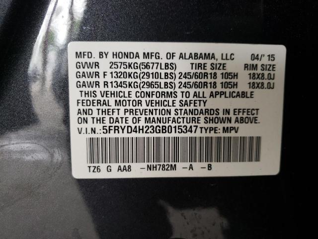 Photo 10 from auction – 2016 ACURA MDX with VIN 5FRYD4H23GB015347