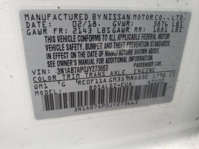 Photo 10 from auction – 2018 NISSAN SENTRA S with VIN 3N1AB7AP0JY273663