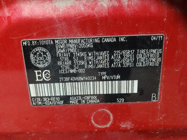 Photo 10 from auction – 2011 TOYOTA RAV4 with VIN 2T3BF4DV6BW140234