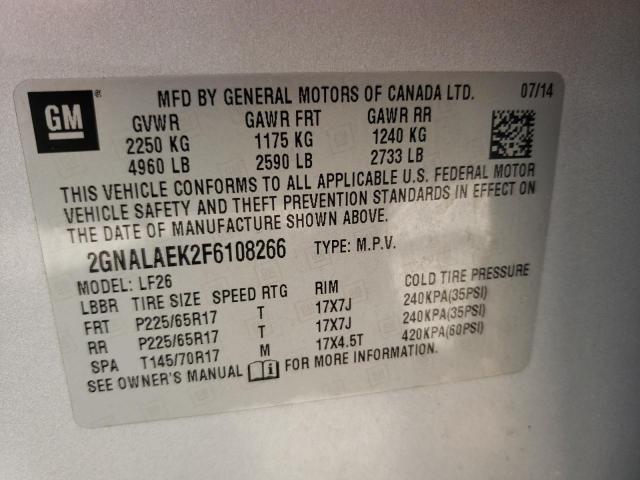 Photo 10 from auction – 2015 CHEVROLET EQUINOX LS with VIN 2GNALAEK2F6108266