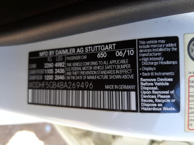 Photo 10 from auction – 2011 MERCEDES-BENZ E 350 with VIN WDDHF5GB4BA269496