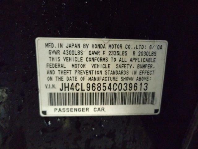 Photo 10 from auction – 2004 ACURA TSX with VIN JH4CL96854C039613