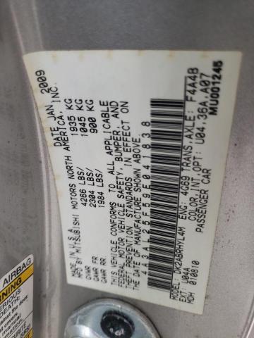 Photo 10 from auction – 2009 MITSUBISHI ECLIPSE SP with VIN 4A3AL25F59E041838