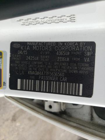 Photo 10 from auction – 2015 KIA OPTIMA LX with VIN KNAGM4A77F5636560