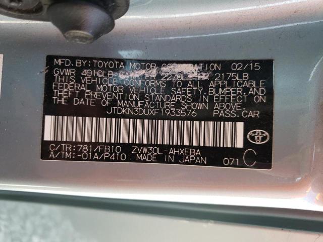 Photo 10 from auction – 2015 TOYOTA PRIUS with VIN JTDKN3DUXF1933576