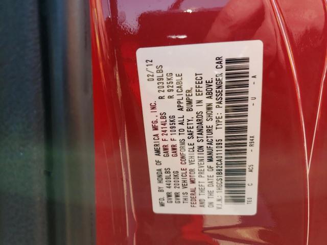 Photo 10 from auction – 2012 HONDA ACCORD EXL with VIN 1HGCS1B82CA011095