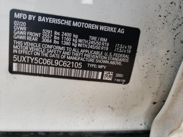 Photo 10 from auction – 2020 BMW X3 XDRIVE3 with VIN 5UXTY5C06L9C62105
