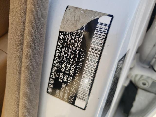 Photo 10 from auction – 2000 MERCEDES-BENZ E 320 with VIN WDBJF65J4YB083695