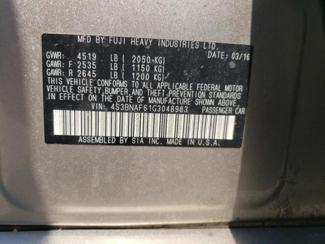 Photo 10 from auction – 2016 SUBARU LEGACY 2.5 with VIN 4S3BNAF61G3048983