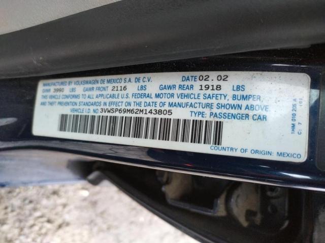 Photo 10 from auction – 2002 VOLKSWAGEN JETTA GLS with VIN 3VWSP69M62M143805