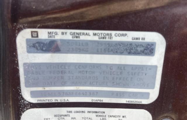 Photo 4 from auction – 1985 CADILLAC ELDORADO with VIN 1G6EL5783FE641387