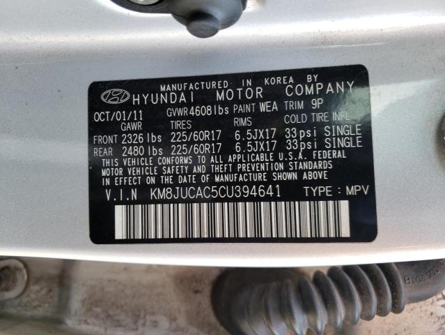 Photo 10 from auction – 2012 HYUNDAI TUCSON GLS with VIN KM8JUCAC5CU394641