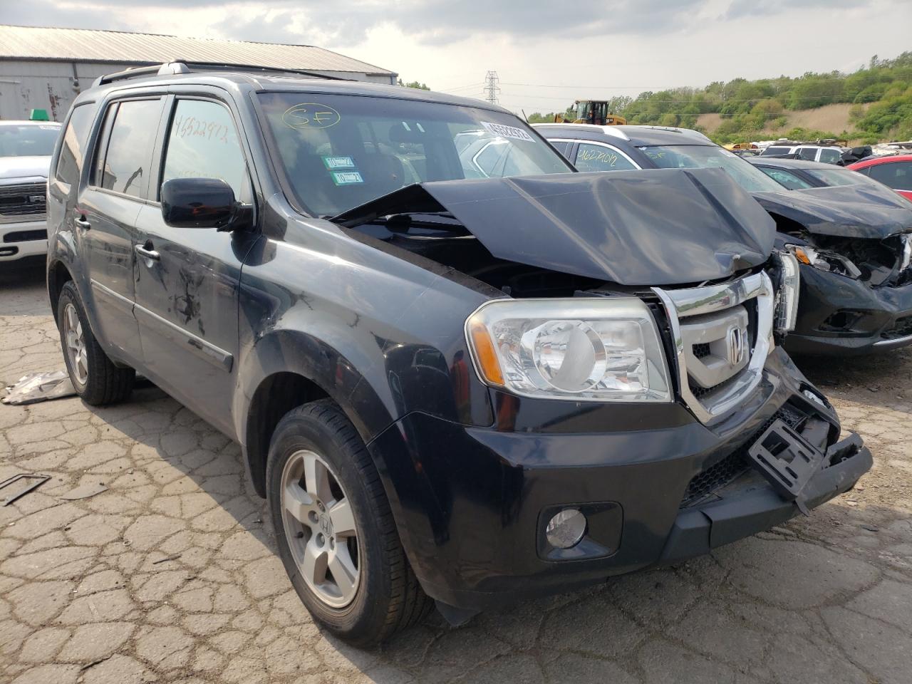HONDA PILOT EXLN 2011 with VIN 5FNYF4H71BB100073 - Photo from auction