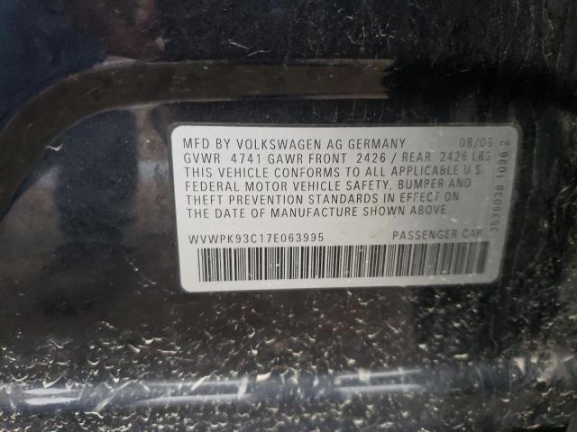 VOLKSWAGEN PASSAT 2.0 2007 with VIN WVWPK93C17E063995 - Photo from auction