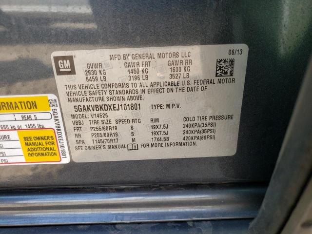 Photo 10 from auction – 2014 BUICK ENCLAVE with VIN 5GAKVBKDXEJ101801