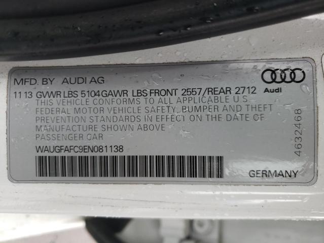 Photo 10 from auction – 2014 AUDI A6 PREMIUM with VIN WAUGFAFC9EN081138